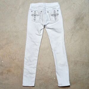Miss Me Kids White Jeans with Silver Accents